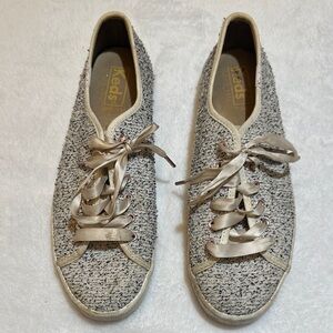 Keds Women's Textured Cream and black tweed look Sneakers size 7